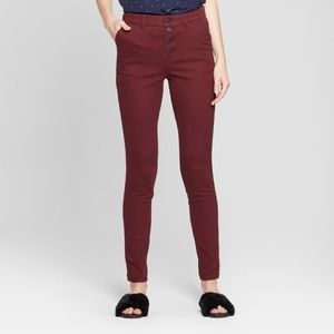 A New Day burgundy zipper fly pants